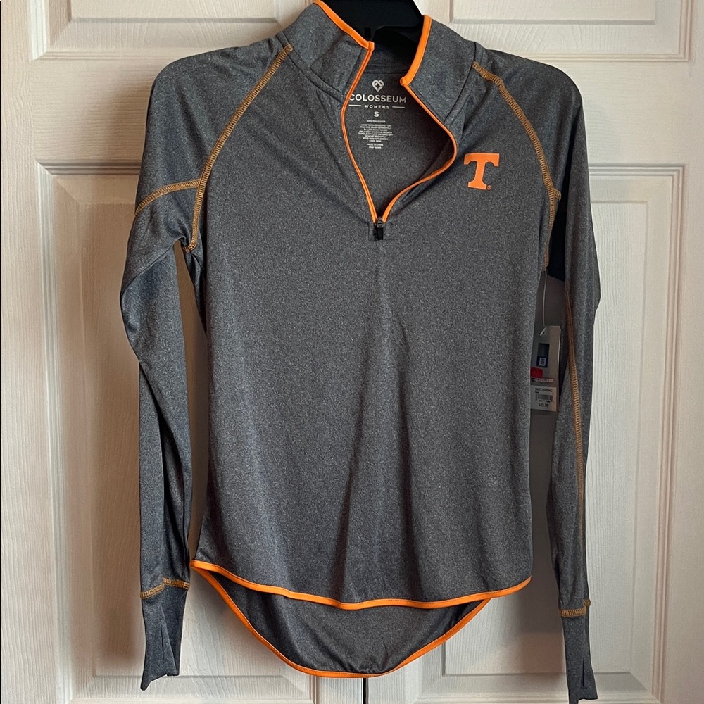 Colosseum Charcoal and Orange Athletic Pullover